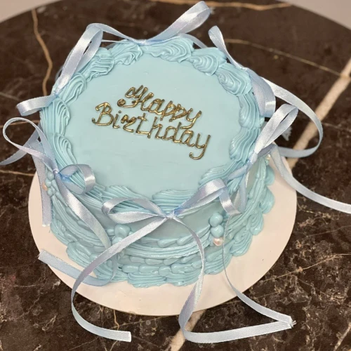 Бенто торт #2887 с бантиками 700 г, голубой