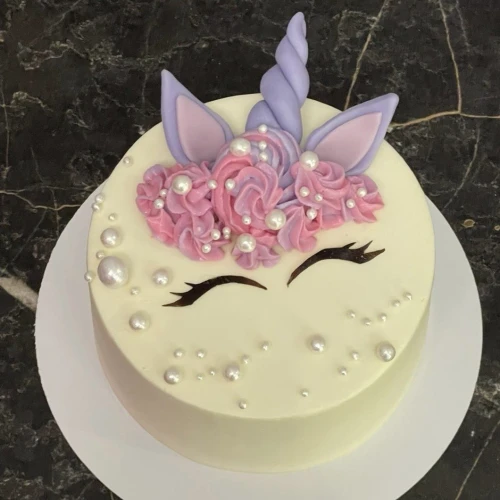 Бенто торт #2920 с единорогом 700г, белый