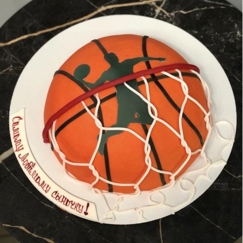Торт для мальчиков #2938 баскетбол, оранжевый