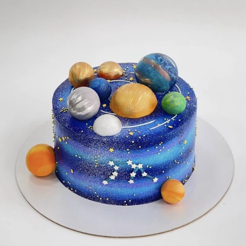Торт для мальчиков #2940 с планетами, космос