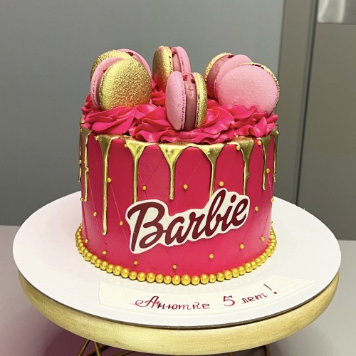 Торт для девочек #2492 барби с конфетками, розовый