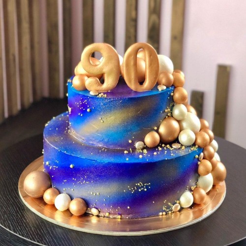 Торт для мужчин #1002 с шоколадными шариками, космос
