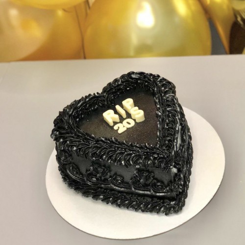 Торт для женщин #2501 в форме сердца ламбет, черный