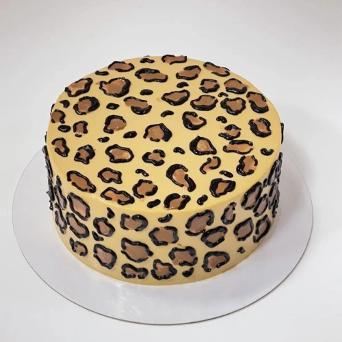 Торт для женщин #2929, леопардовый 